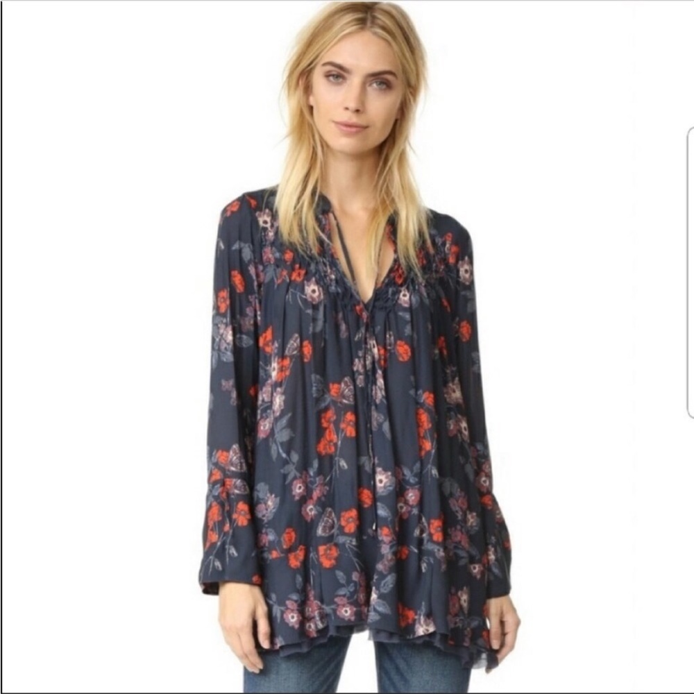 Free People Floral Boho Blouse
